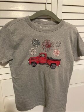 Crewcuts Gray Tee with Red Truck and Fireworks